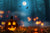 Blue Full Moon: Blessed Samhain Happy Halloween