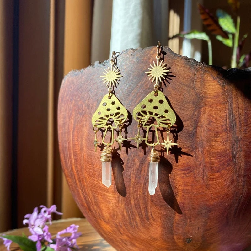 Full Circle Yoga School Light Yellow Gold Color Kundalini Handmade Snake Earrings Hypoallergenic