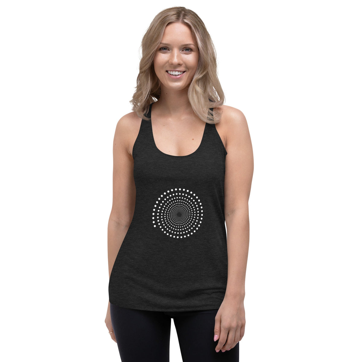Full Circle Yoga School Charcoal-Black Triblend / S Full Spiral Women&#39;s Racerback Tank