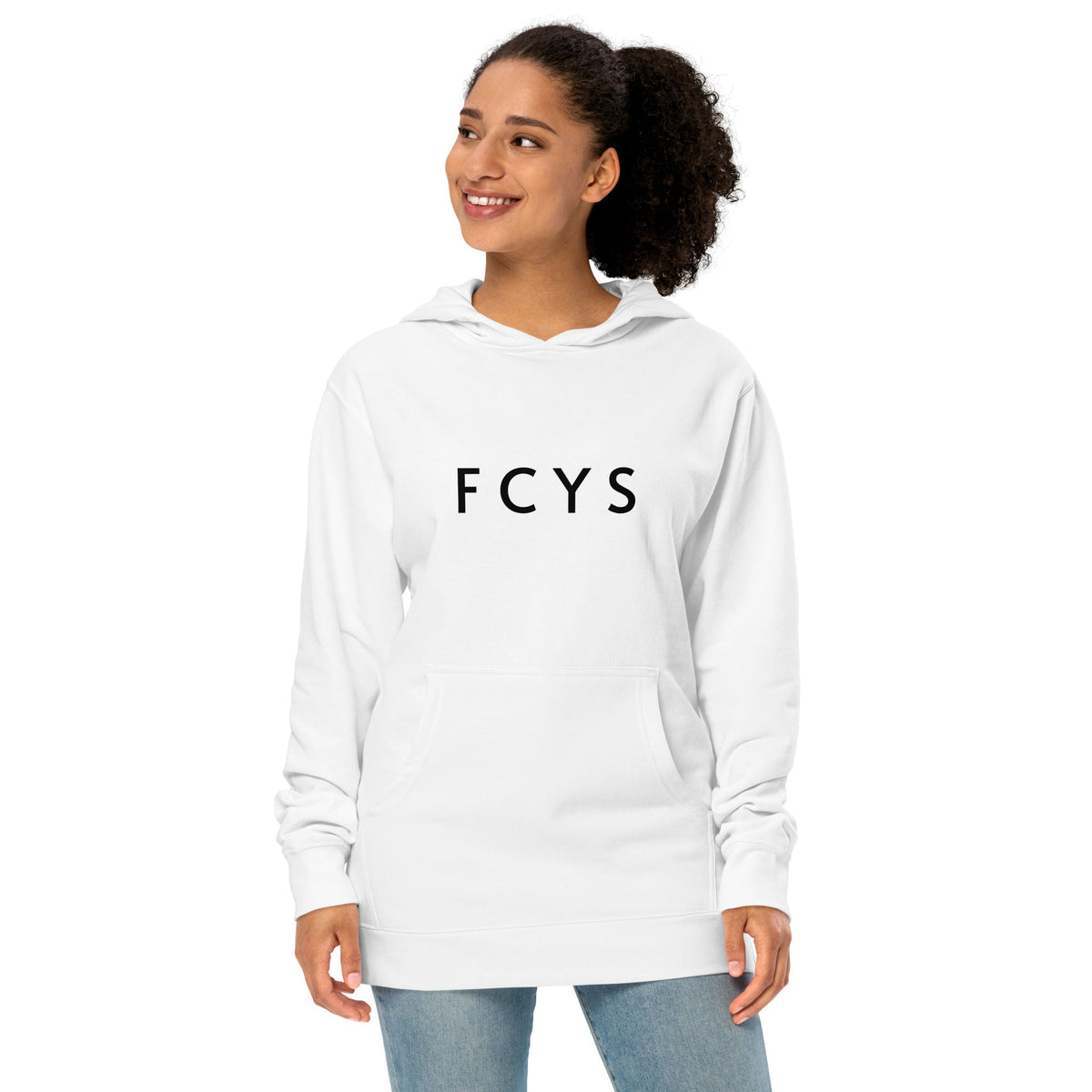 Full Circle Yoga School FCYS Unisex Midweight Hoodie - White