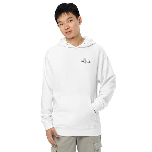 Full Circle Yoga School Unisex Midweight Hoodie - White