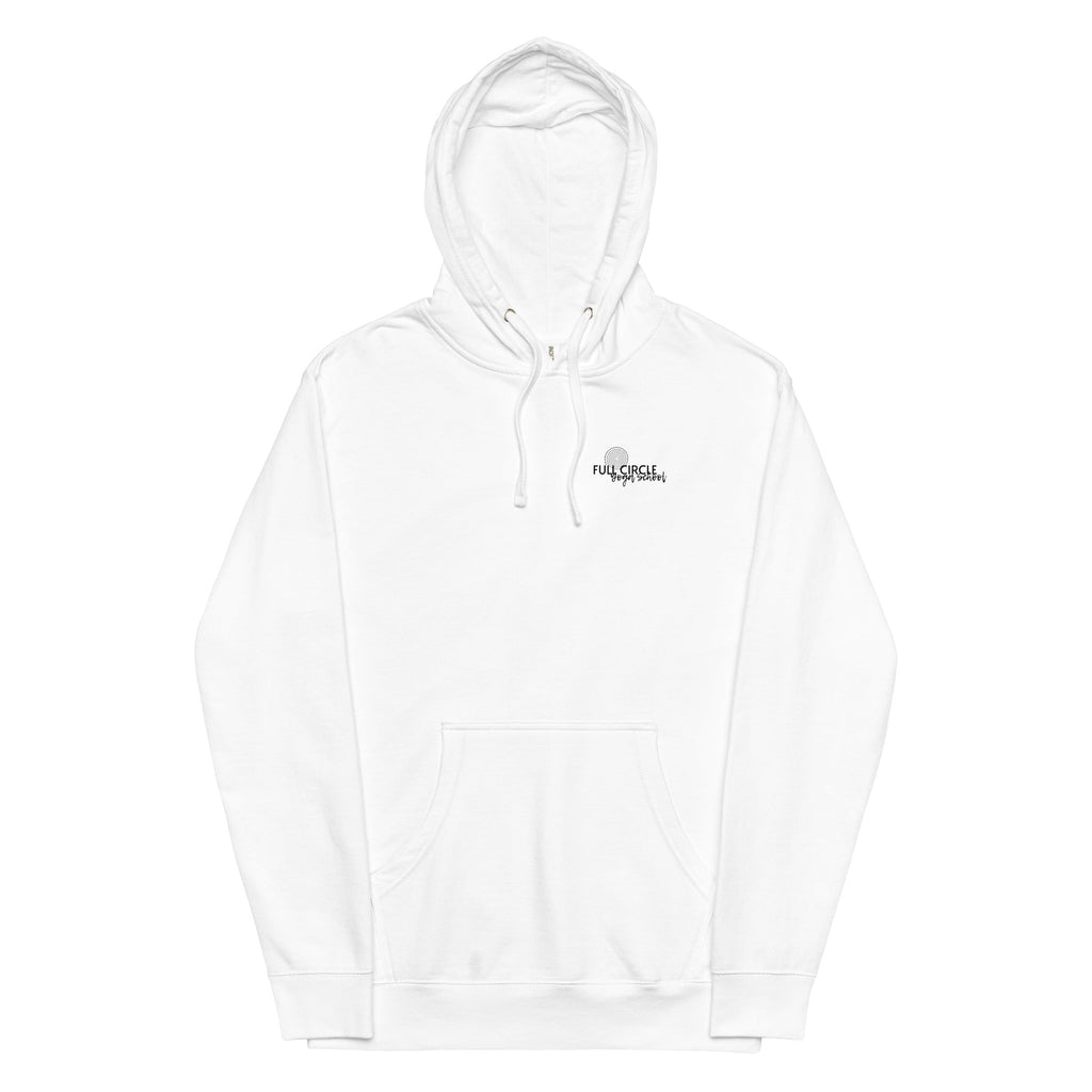 Full Circle Yoga School Unisex Midweight Hoodie - White
