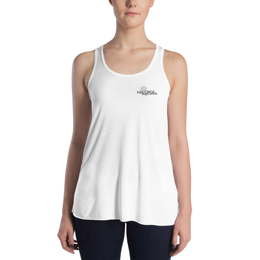 Full Circle Yoga School S Full Circle Yoga School Women&#39;s Flowy Racerback Tank - White