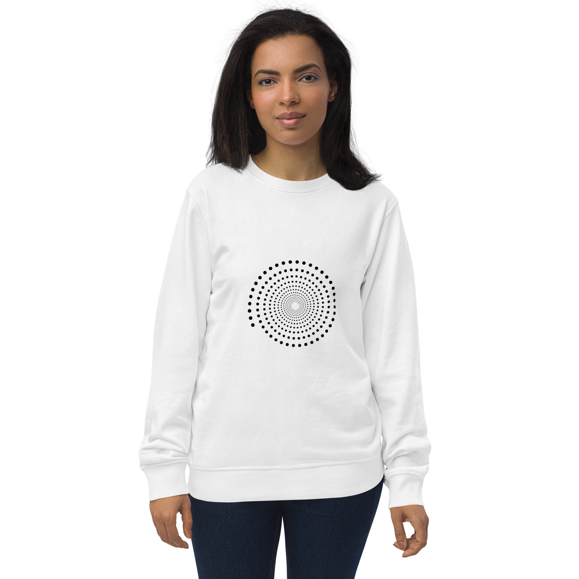 Full Circle Yoga School S Spiral Unisex Organic Sweatshirt - White