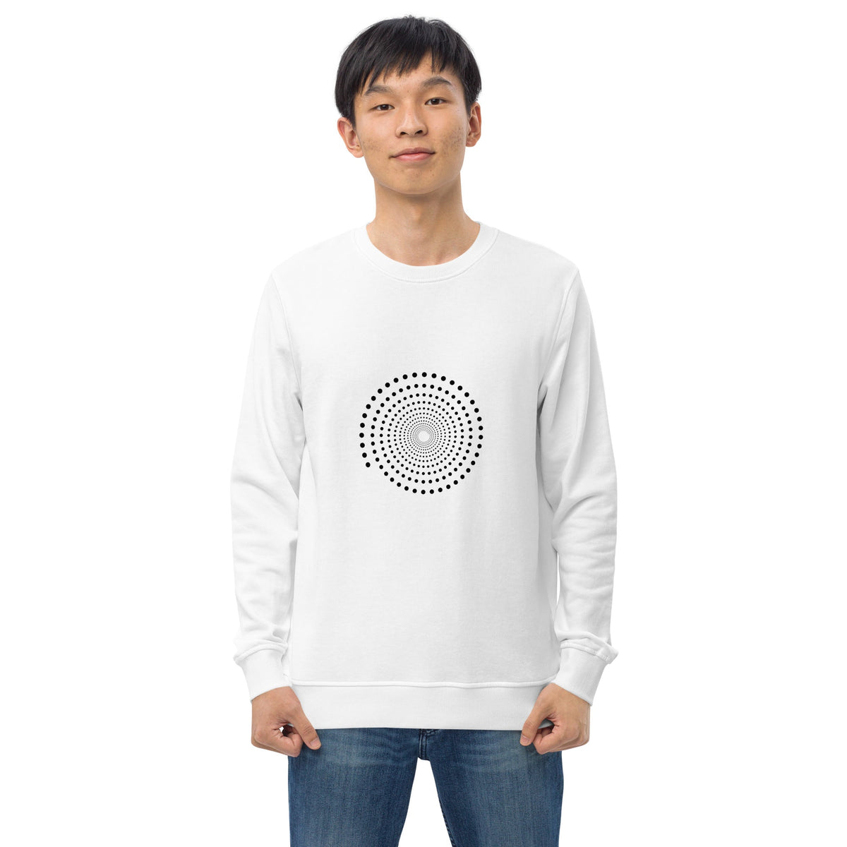 Full Circle Yoga School Spiral Unisex Organic Sweatshirt - White